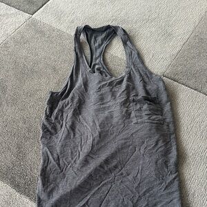 Lululemon Charcoal Gray Racerback Tank Top with Pocket women’s size 6